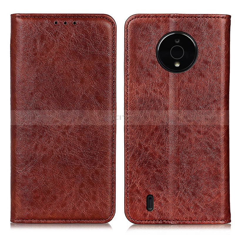 Funda de Cuero Cartera con Soporte Carcasa K01Z para Nokia C200 Marron