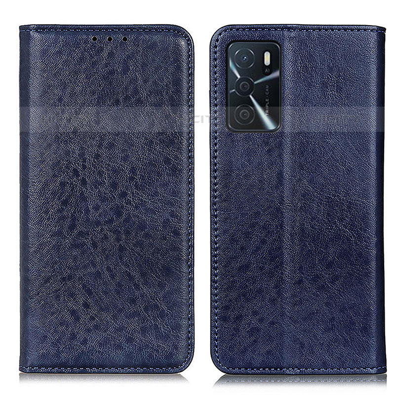 Funda de Cuero Cartera con Soporte Carcasa K01Z para Oppo A16s Azul