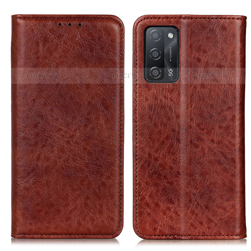 Funda de Cuero Cartera con Soporte Carcasa K01Z para Oppo A53s 5G Marron