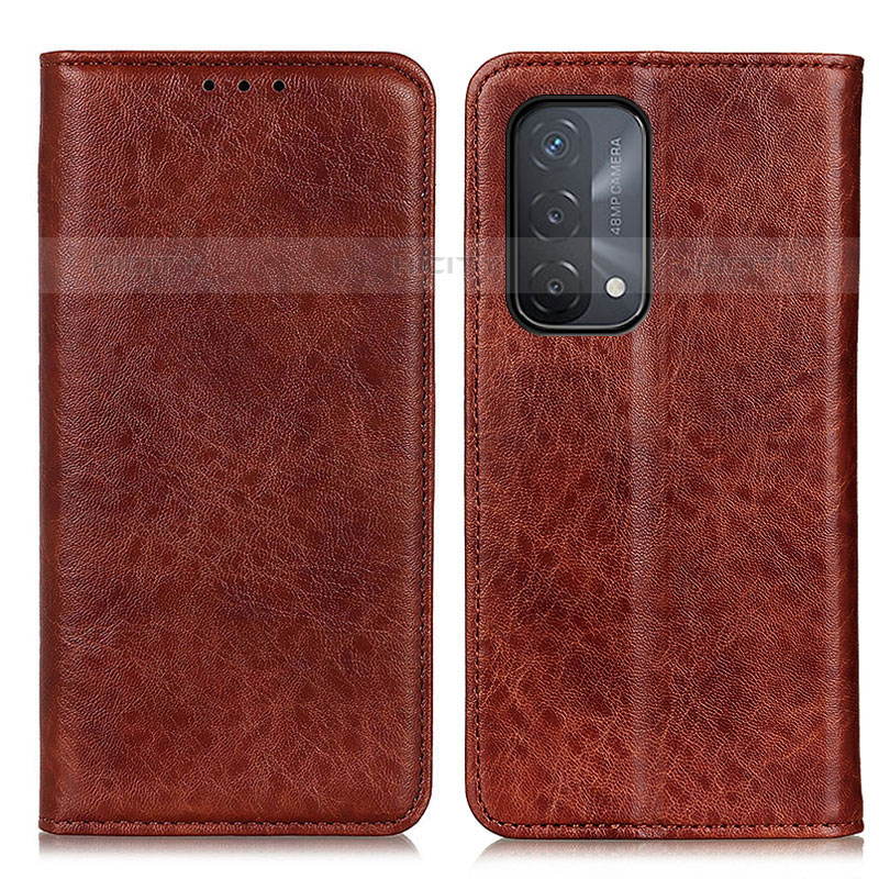 Funda de Cuero Cartera con Soporte Carcasa K01Z para Oppo A93 5G Marron