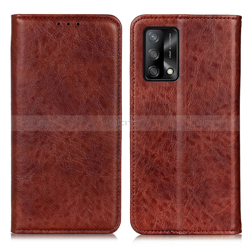 Funda de Cuero Cartera con Soporte Carcasa K01Z para Oppo A95 4G Marron