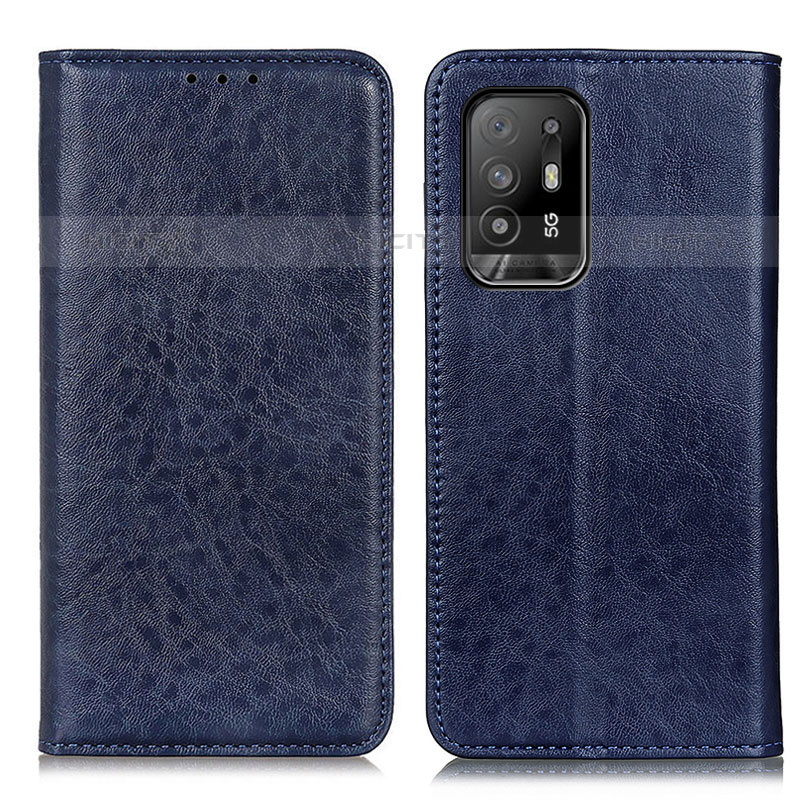 Funda de Cuero Cartera con Soporte Carcasa K01Z para Oppo A95 5G Azul