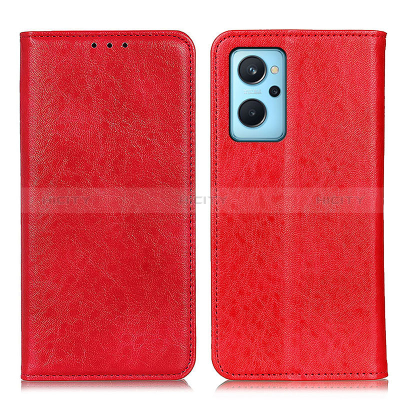 Funda de Cuero Cartera con Soporte Carcasa K01Z para Oppo A96 4G Rojo