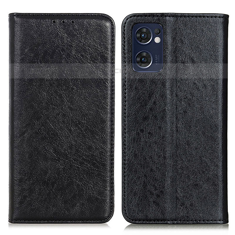 Funda de Cuero Cartera con Soporte Carcasa K01Z para Oppo Reno7 5G Negro