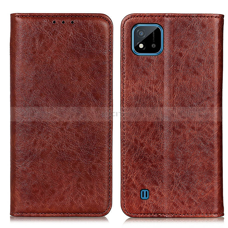 Funda de Cuero Cartera con Soporte Carcasa K01Z para Realme C20 Marron