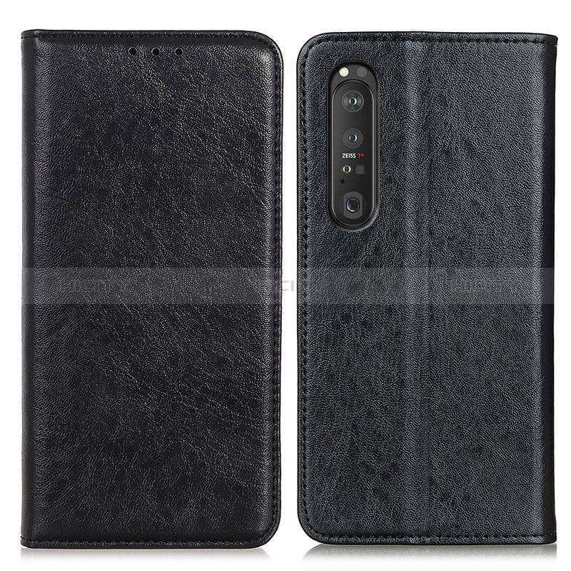 Funda de Cuero Cartera con Soporte Carcasa K01Z para Sony Xperia 1 III Negro