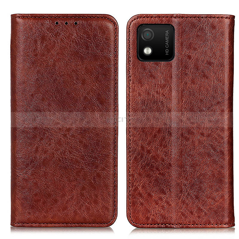 Funda de Cuero Cartera con Soporte Carcasa K01Z para Wiko Y52 Marron