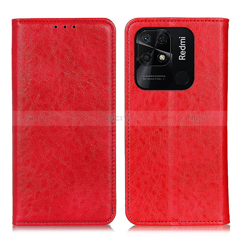 Funda de Cuero Cartera con Soporte Carcasa K01Z para Xiaomi Redmi 10 Power Rojo