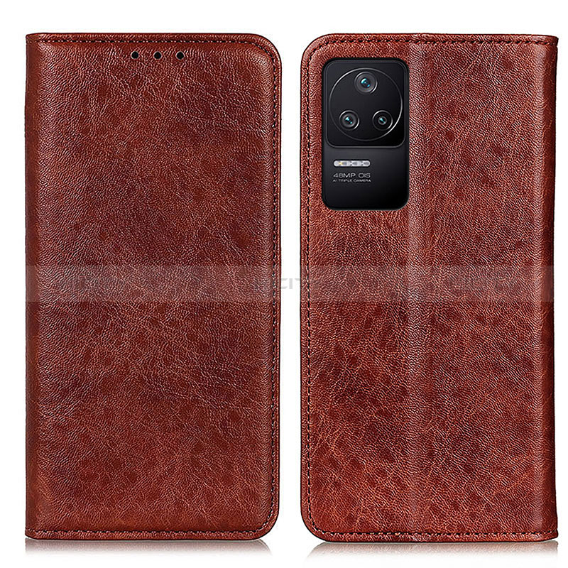 Funda de Cuero Cartera con Soporte Carcasa K01Z para Xiaomi Redmi K40S 5G Marron