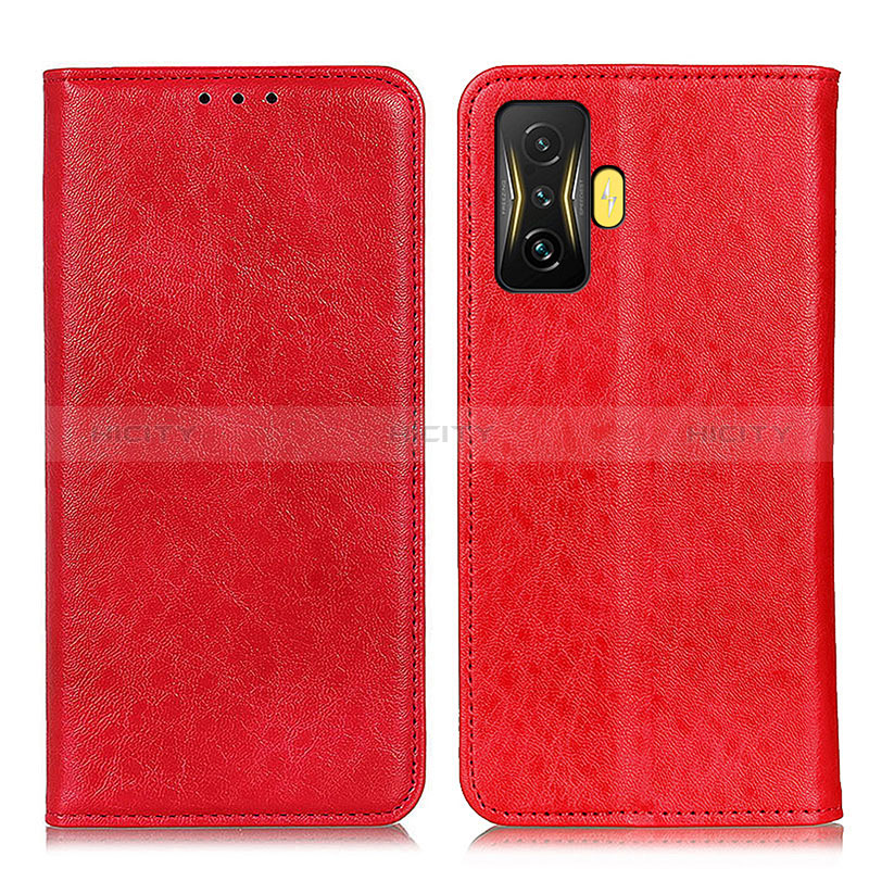 Funda de Cuero Cartera con Soporte Carcasa K01Z para Xiaomi Redmi K50 Gaming 5G Rojo