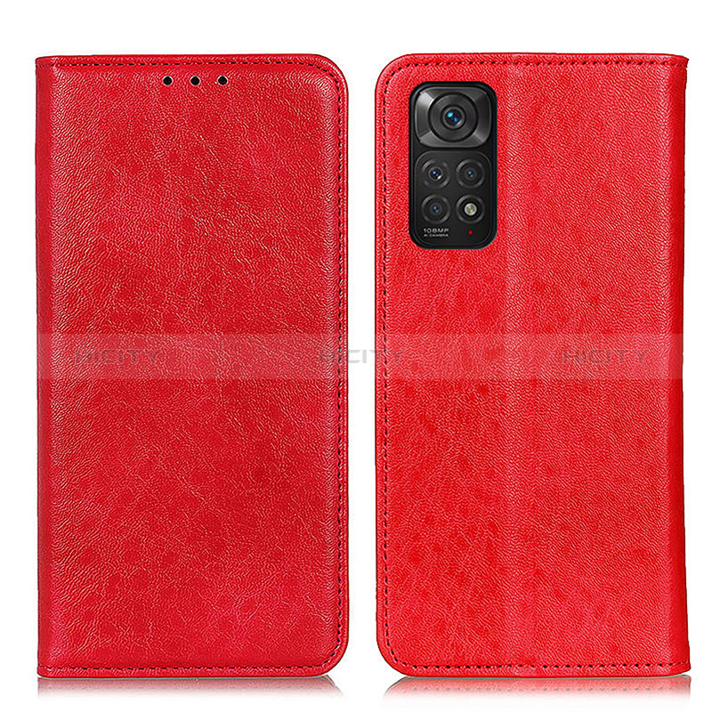 Funda de Cuero Cartera con Soporte Carcasa K01Z para Xiaomi Redmi Note 11 4G (2022) Rojo