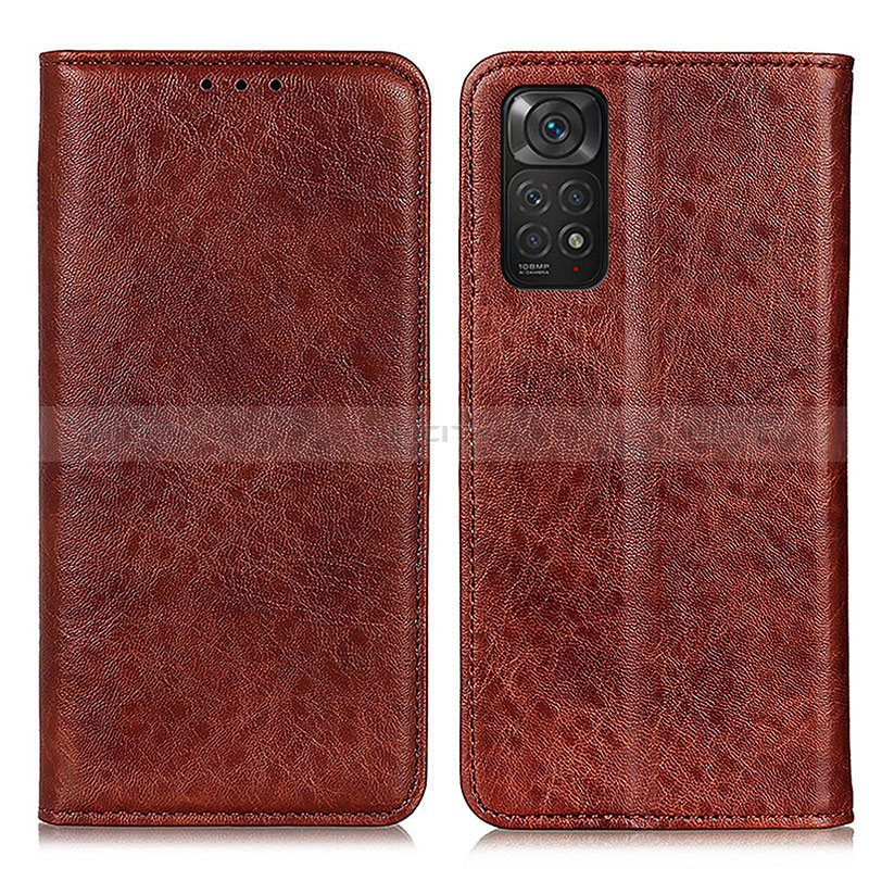 Funda de Cuero Cartera con Soporte Carcasa K01Z para Xiaomi Redmi Note 11S 4G Marron