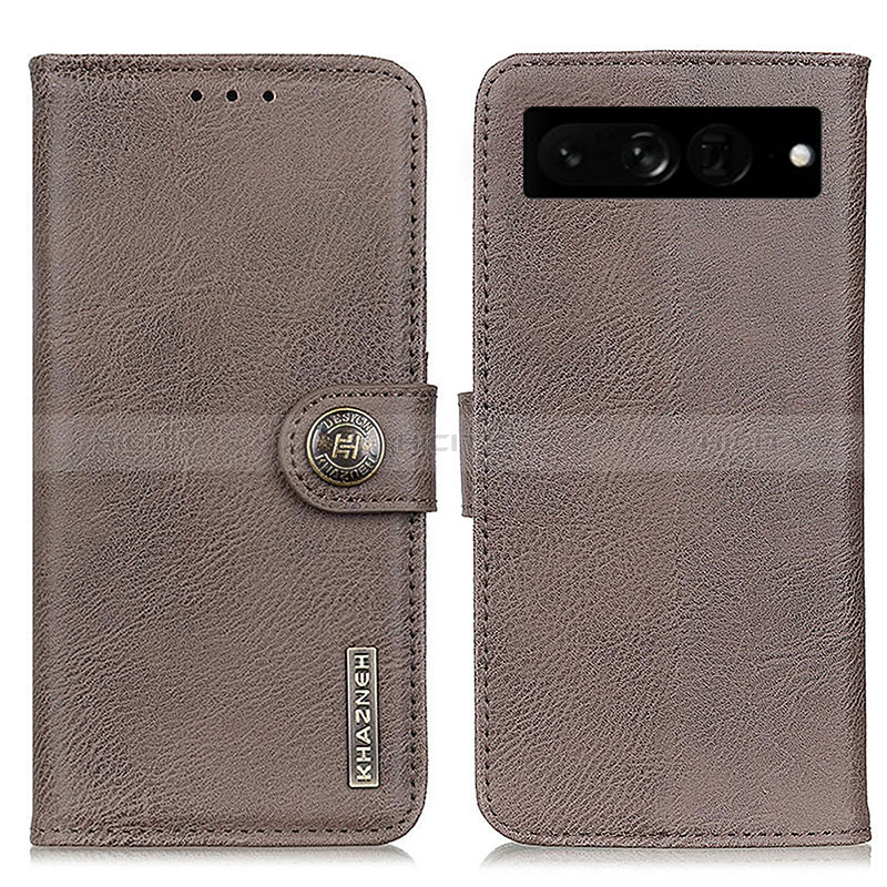 Funda de Cuero Cartera con Soporte Carcasa K02Z para Google Pixel 7 Pro 5G Gris