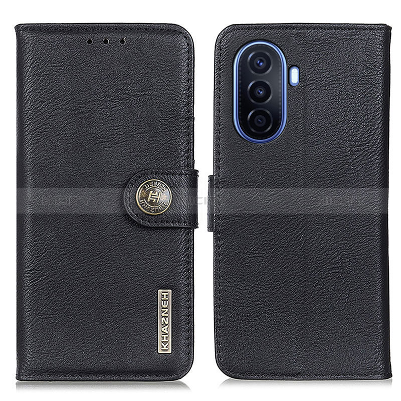 Funda de Cuero Cartera con Soporte Carcasa K02Z para Huawei Enjoy 50 Negro