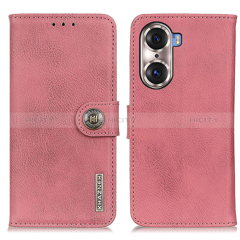 Funda de Cuero Cartera con Soporte Carcasa K02Z para Huawei Honor 60 5G Rosa