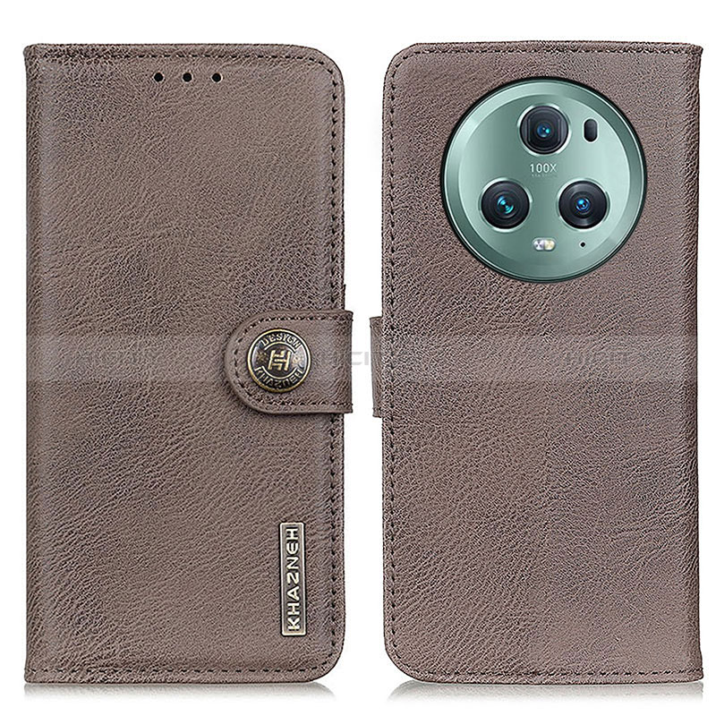 Funda de Cuero Cartera con Soporte Carcasa K02Z para Huawei Honor Magic5 Pro 5G Gris