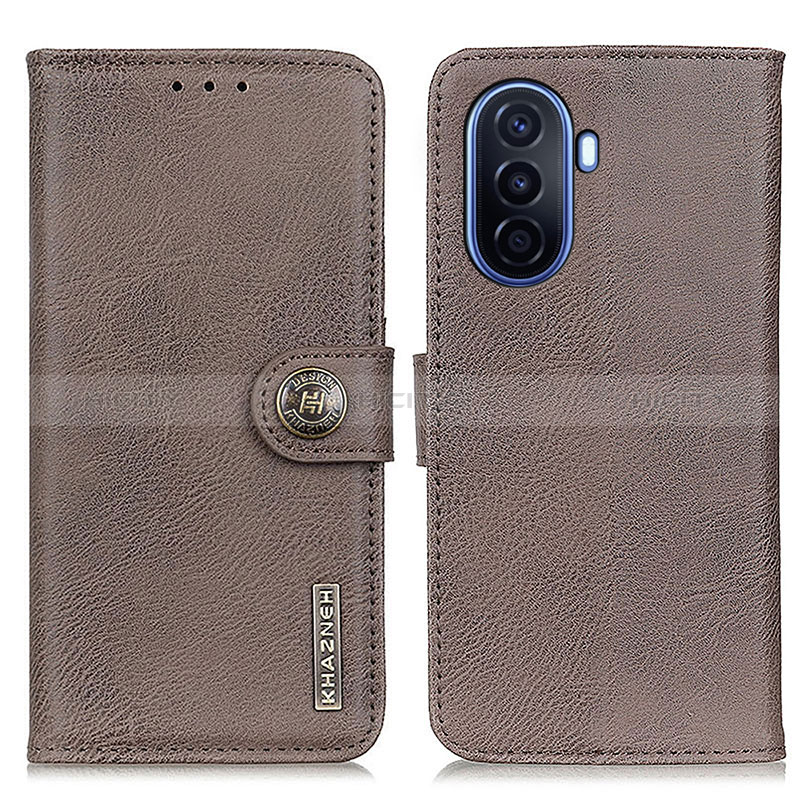 Funda de Cuero Cartera con Soporte Carcasa K02Z para Huawei Nova Y70 Gris