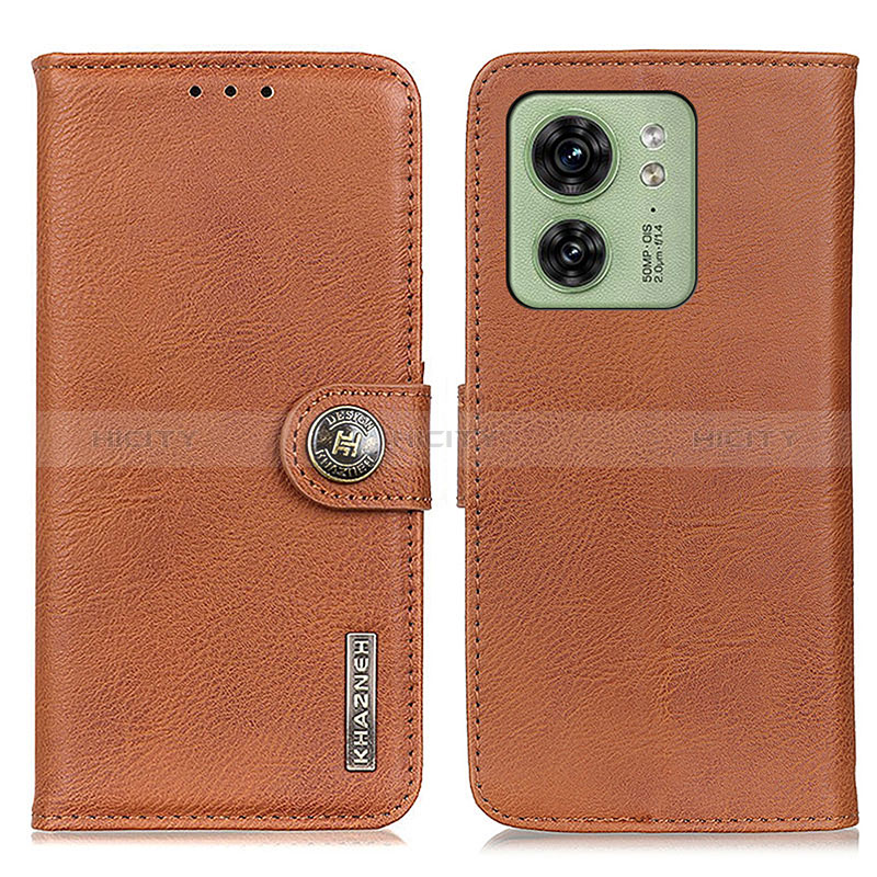 Funda de Cuero Cartera con Soporte Carcasa K02Z para Motorola Moto Edge (2023) 5G Marron