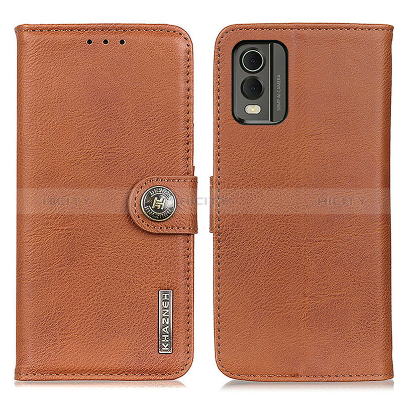 Funda de Cuero Cartera con Soporte Carcasa K02Z para Nokia C210 Marron