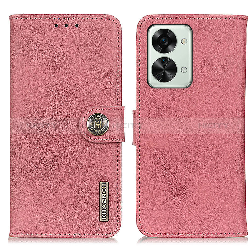 Funda de Cuero Cartera con Soporte Carcasa K02Z para OnePlus Nord 2T 5G Rosa