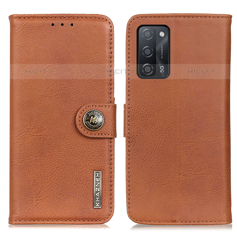 Funda de Cuero Cartera con Soporte Carcasa K02Z para Oppo A53s 5G Marron