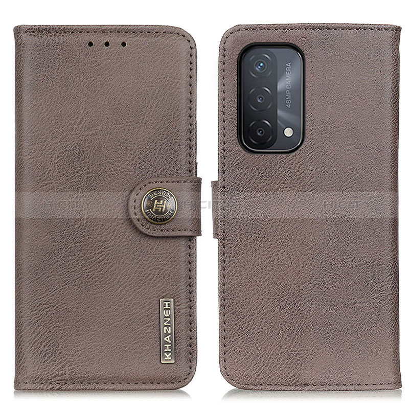 Funda de Cuero Cartera con Soporte Carcasa K02Z para Oppo A74 5G Gris