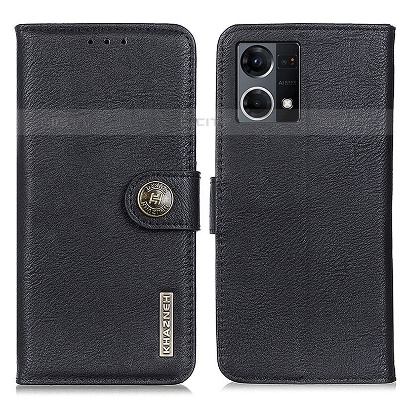 Funda de Cuero Cartera con Soporte Carcasa K02Z para Oppo F21 Pro 4G Negro