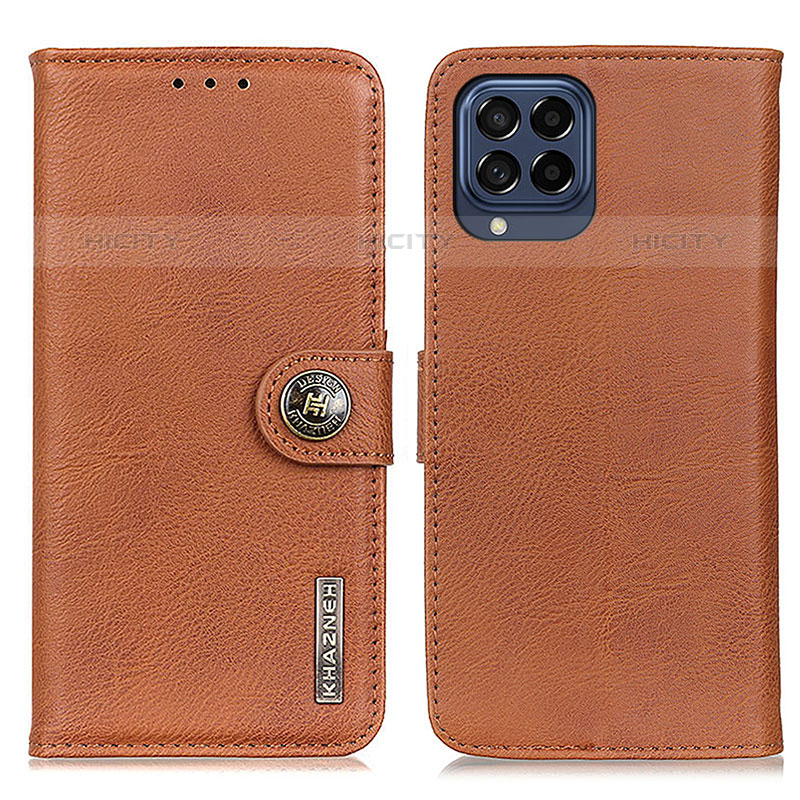 Funda de Cuero Cartera con Soporte Carcasa K02Z para Samsung Galaxy M53 5G Marron