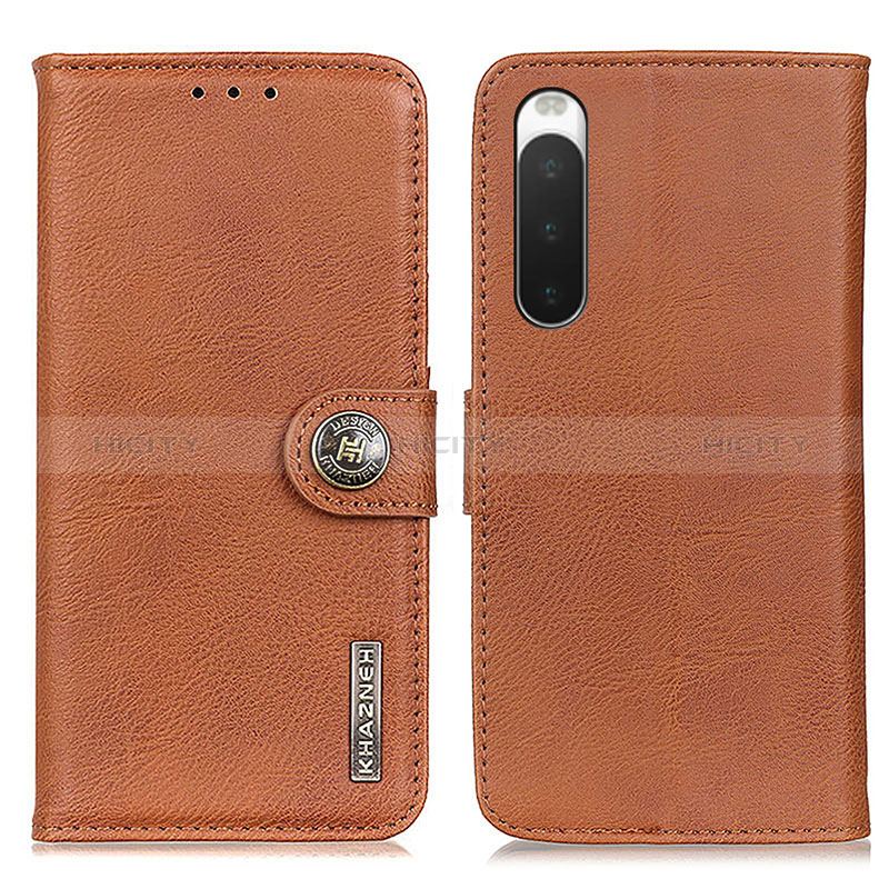 Funda de Cuero Cartera con Soporte Carcasa K02Z para Sony Xperia 10 IV SO-52C Marron