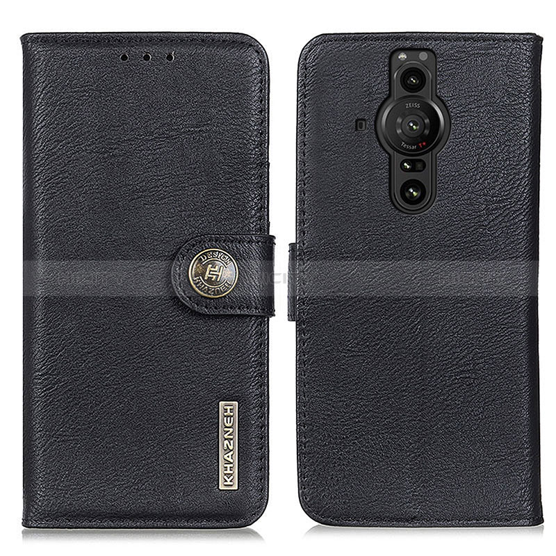 Funda de Cuero Cartera con Soporte Carcasa K02Z para Sony Xperia PRO-I Negro