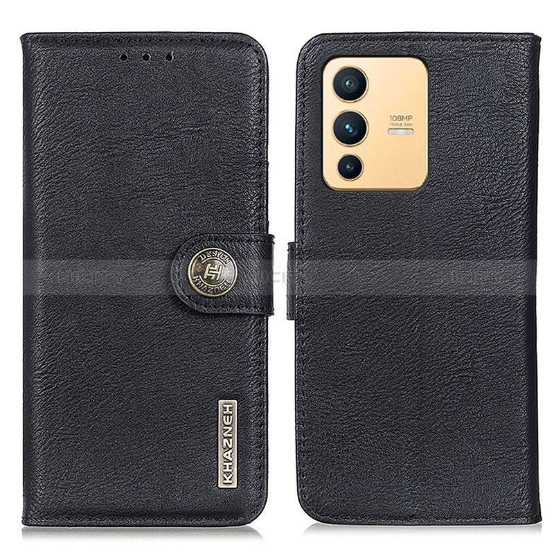 Funda de Cuero Cartera con Soporte Carcasa K02Z para Vivo V23 5G Negro