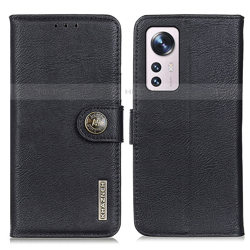 Funda de Cuero Cartera con Soporte Carcasa K02Z para Xiaomi Mi 12 Pro 5G Negro