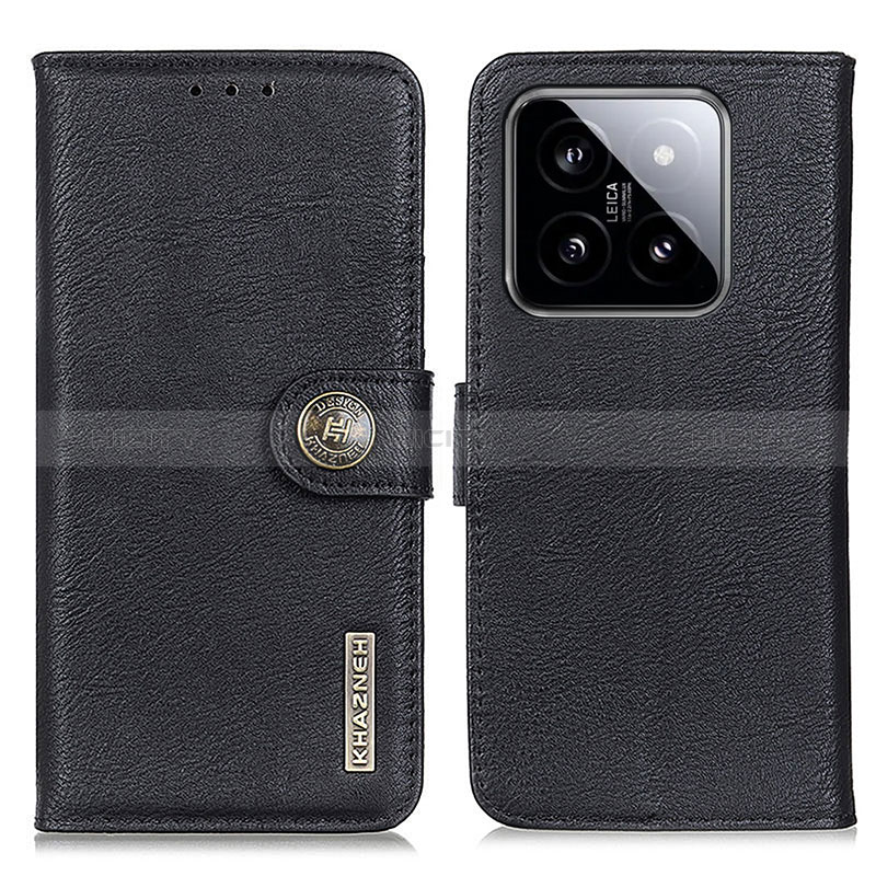 Funda de Cuero Cartera con Soporte Carcasa K02Z para Xiaomi Mi 14 Pro 5G Negro