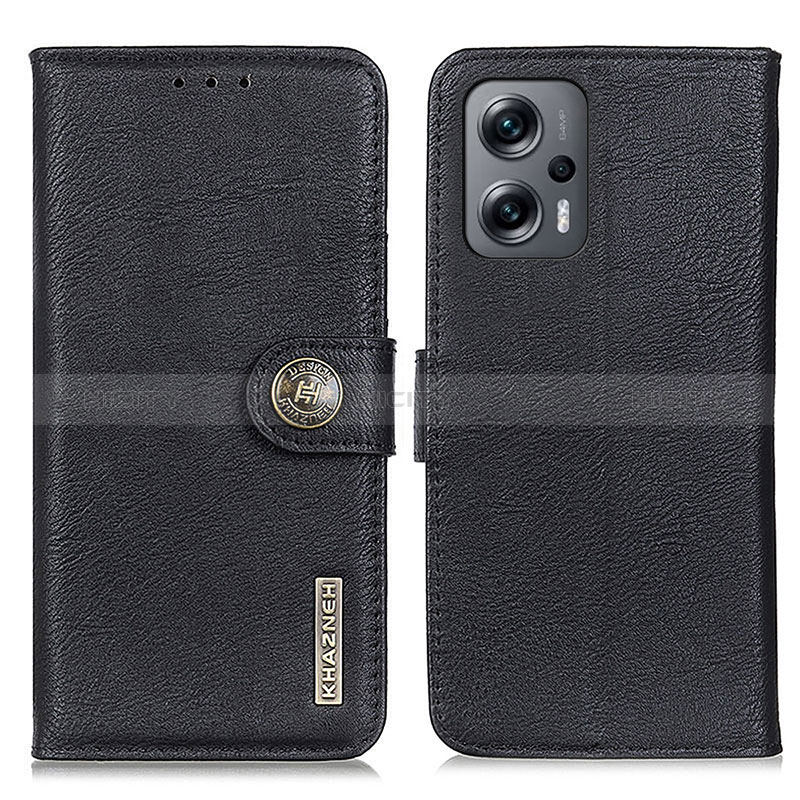 Funda de Cuero Cartera con Soporte Carcasa K02Z para Xiaomi Redmi K50i 5G Negro