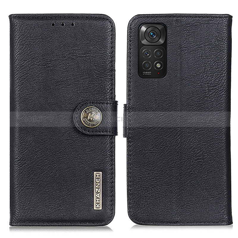 Funda de Cuero Cartera con Soporte Carcasa K02Z para Xiaomi Redmi Note 11 4G (2022) Negro