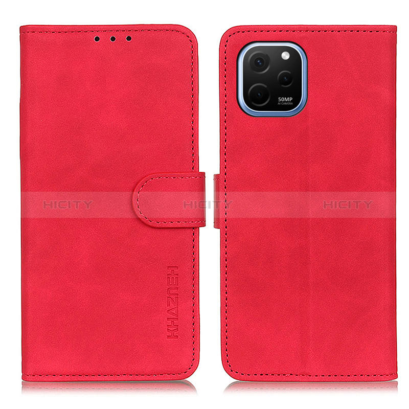 Funda de Cuero Cartera con Soporte Carcasa K03Z para Huawei Enjoy 50z Rojo