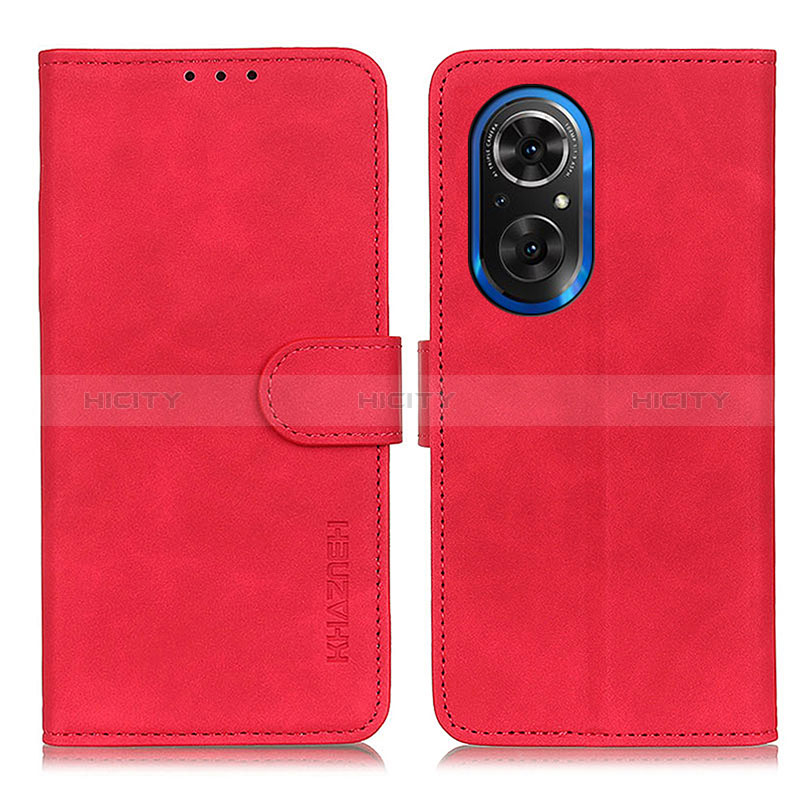 Funda de Cuero Cartera con Soporte Carcasa K03Z para Huawei Honor 50 SE 5G Rojo