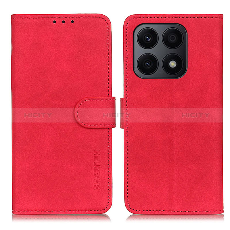 Funda de Cuero Cartera con Soporte Carcasa K03Z para Huawei Honor X8a 4G Rojo