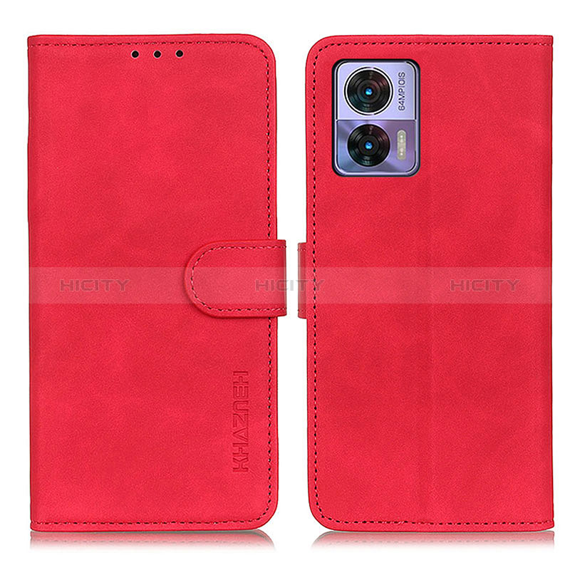 Funda de Cuero Cartera con Soporte Carcasa K03Z para Motorola Moto Edge 30 Lite 5G Rojo