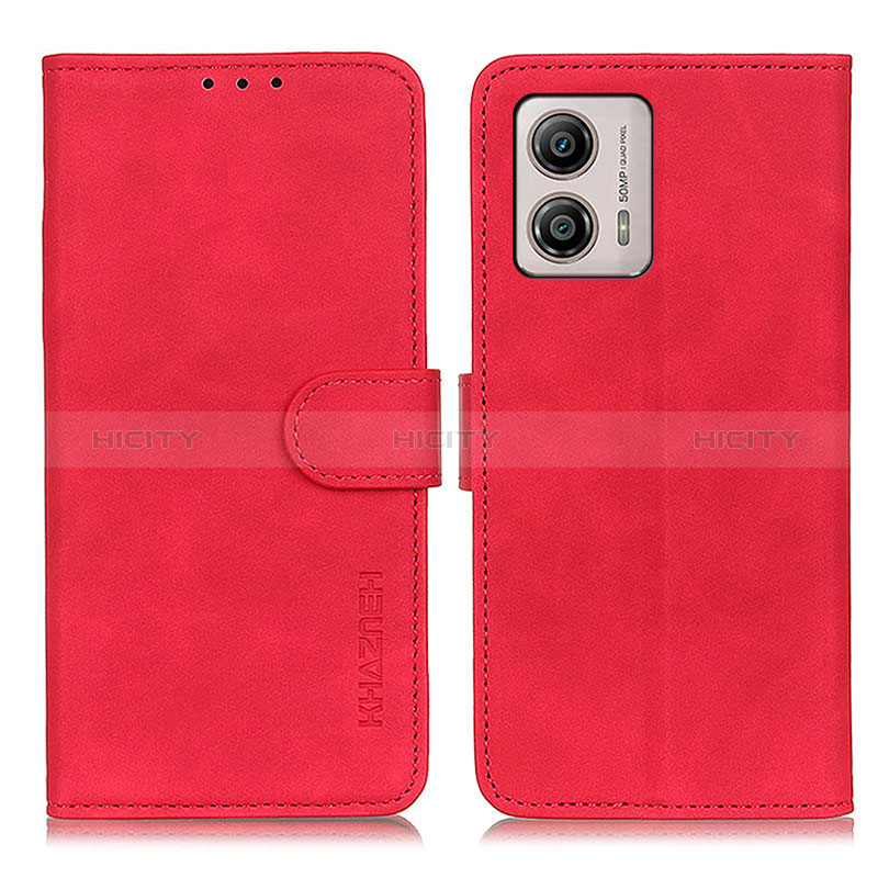 Funda de Cuero Cartera con Soporte Carcasa K03Z para Motorola Moto G53 5G Rojo