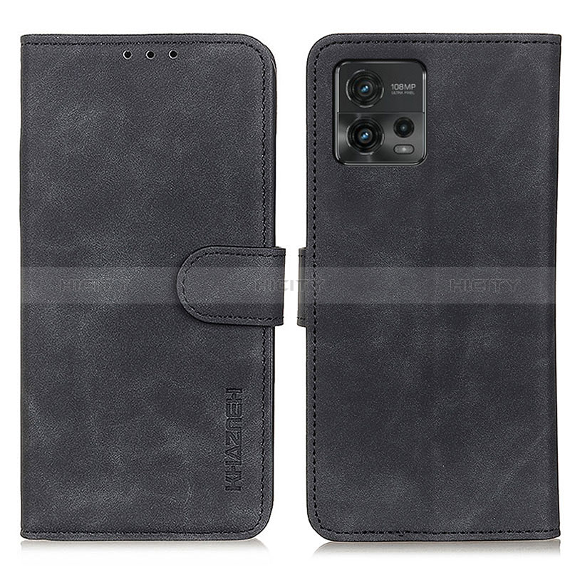 Funda de Cuero Cartera con Soporte Carcasa K03Z para Motorola Moto G72 Negro