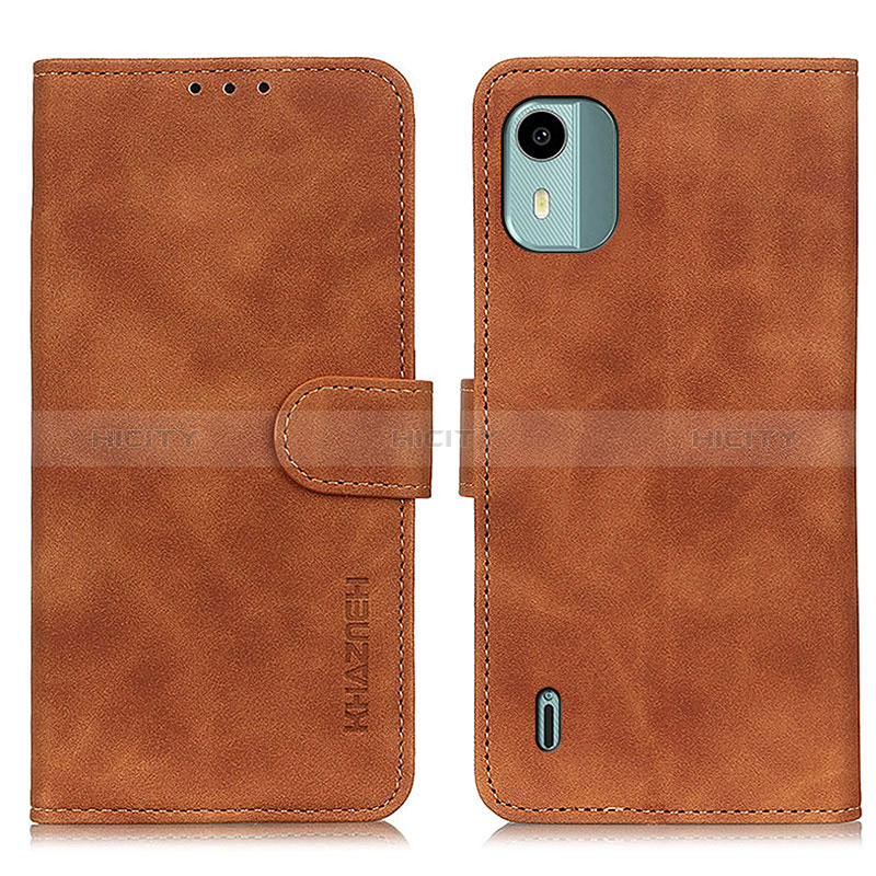 Funda de Cuero Cartera con Soporte Carcasa K03Z para Nokia C12 Marron