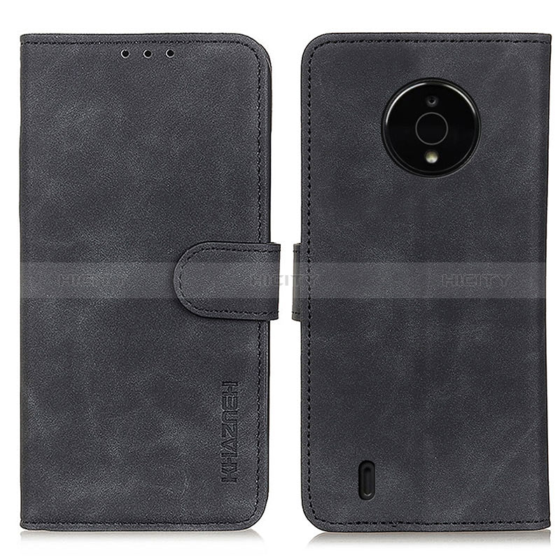 Funda de Cuero Cartera con Soporte Carcasa K03Z para Nokia C200 Negro