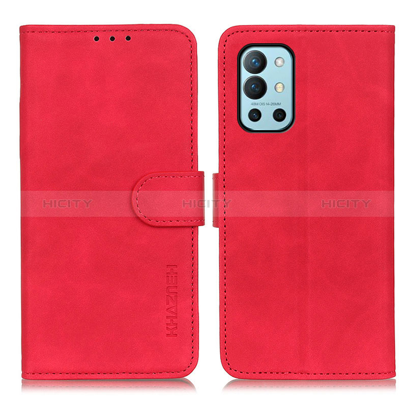 Funda de Cuero Cartera con Soporte Carcasa K03Z para OnePlus 9R 5G Rojo