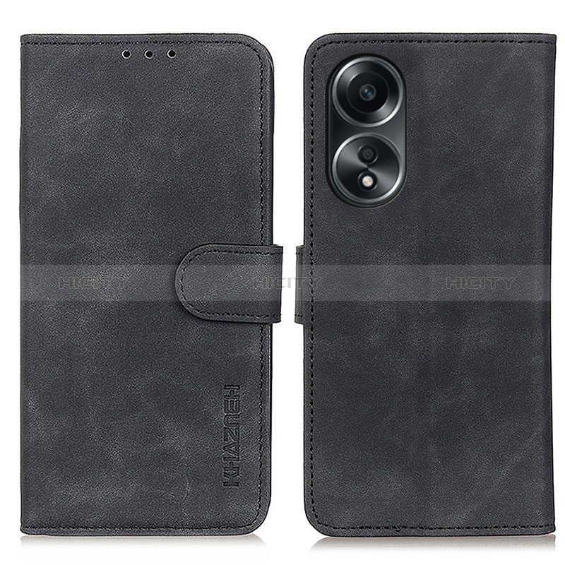 Funda de Cuero Cartera con Soporte Carcasa K03Z para Oppo A18 Negro