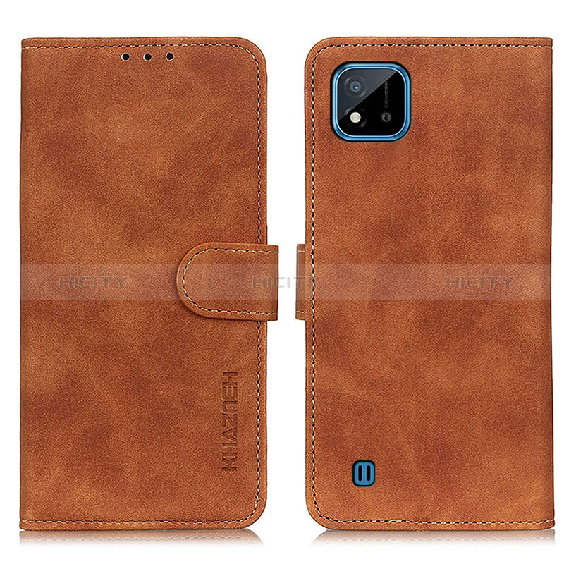 Funda de Cuero Cartera con Soporte Carcasa K03Z para Realme C11 (2021) Marron