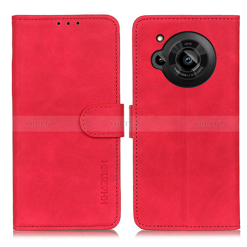 Funda de Cuero Cartera con Soporte Carcasa K03Z para Sharp Aquos R7 Rojo