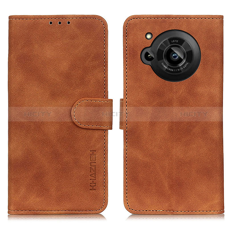 Funda de Cuero Cartera con Soporte Carcasa K03Z para Sharp Aquos R7s Marron