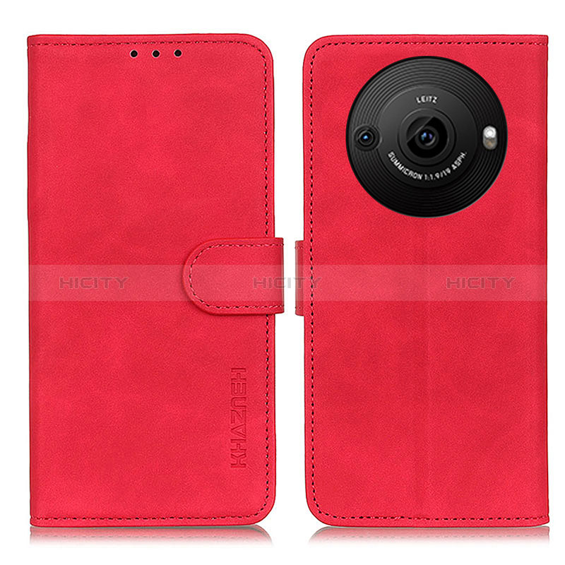 Funda de Cuero Cartera con Soporte Carcasa K03Z para Sharp Aquos R8s Pro Rojo