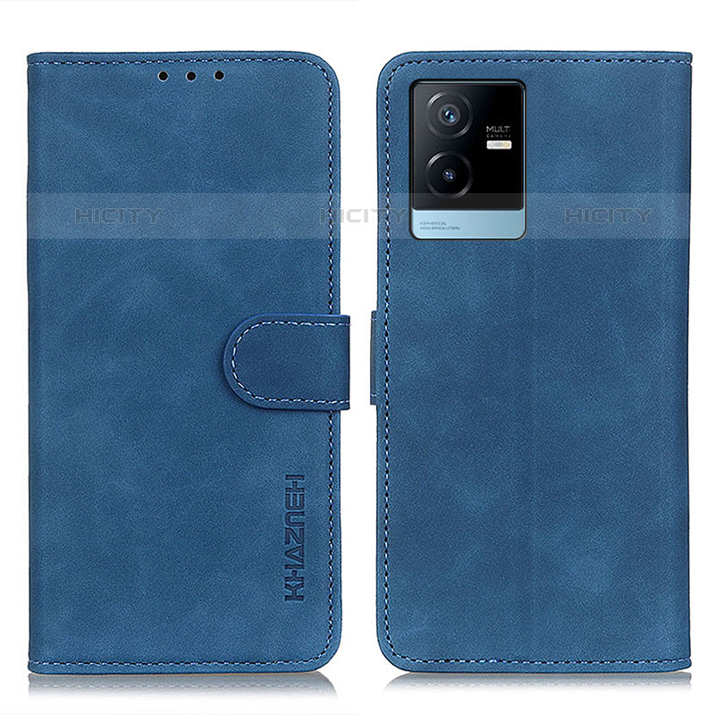 Funda de Cuero Cartera con Soporte Carcasa K03Z para Vivo iQOO Z6x Azul